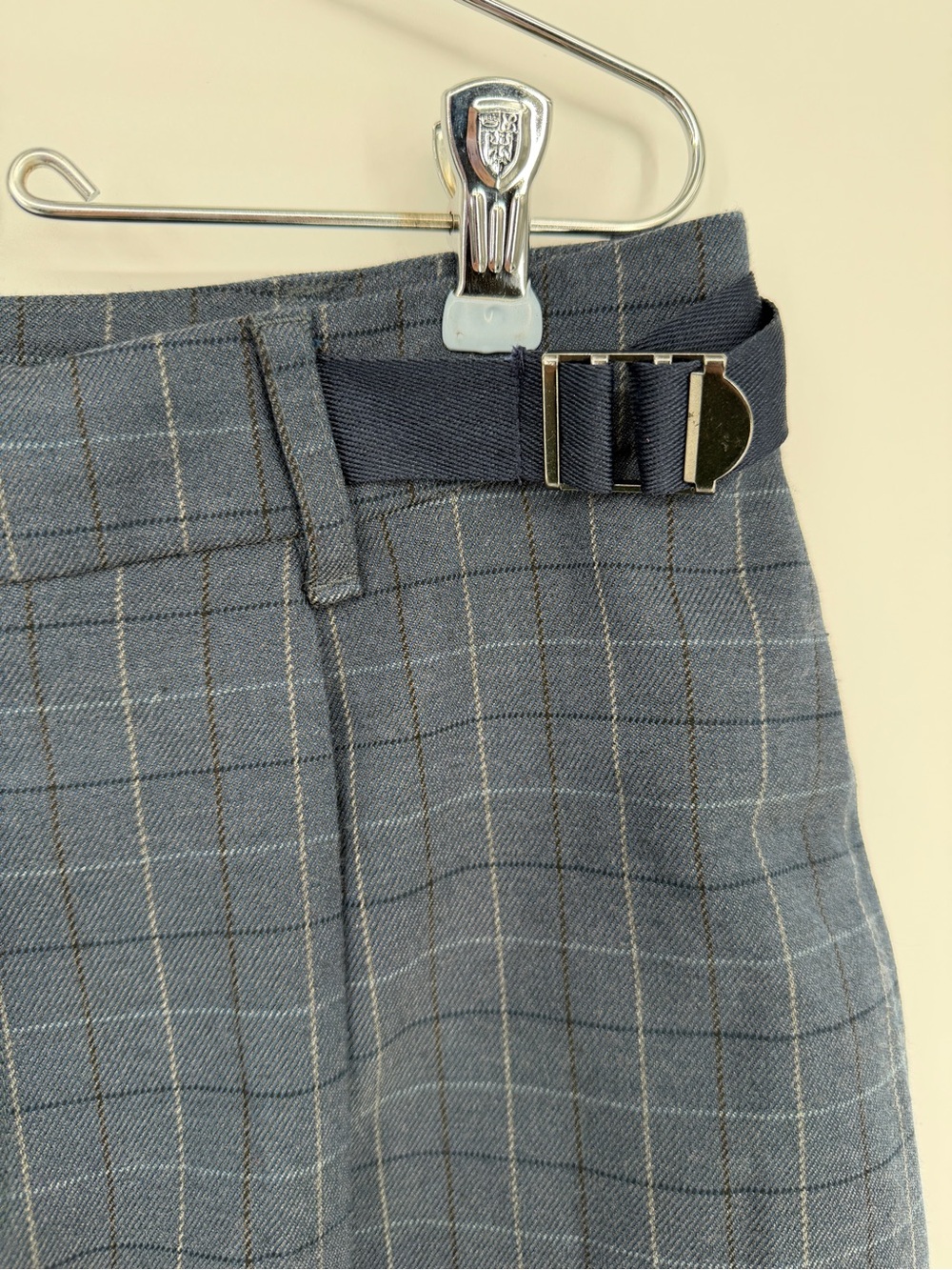 Free People Saturn Bubble Mini Skirt Plaid Blue Academia Women's - Size 10 - Picture 5 of 10